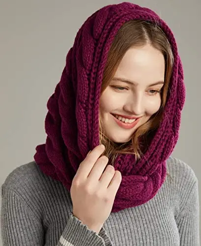 NEOSAN Womens Thick Ribbed Knit Winter Infinity Circle Loop Scarf - 7