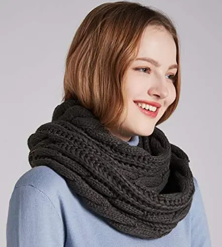 NEOSAN Womens Thick Ribbed Knit Winter Infinity Circle Loop Scarf - 5