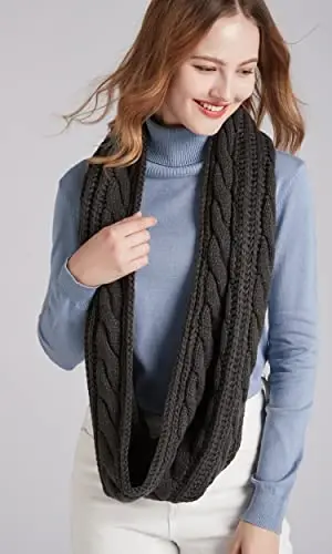 NEOSAN Womens Thick Ribbed Knit Winter Infinity Circle Loop Scarf - 8