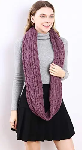 NEOSAN Womens Thick Ribbed Knit Winter Infinity Circle Loop Scarf - 5