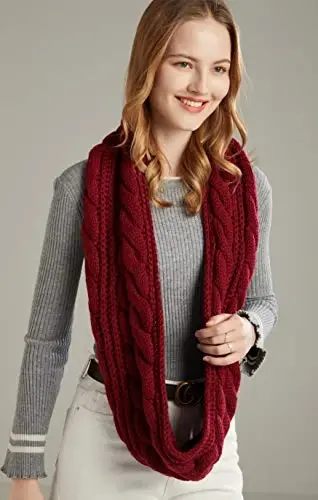 NEOSAN Womens Thick Ribbed Knit Winter Infinity Circle Loop Scarf - 5