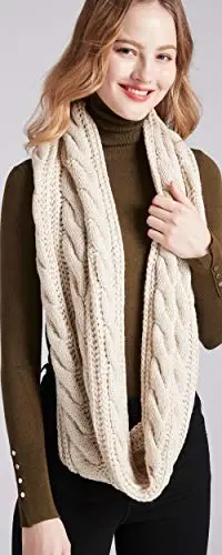 NEOSAN Womens Thick Ribbed Knit Winter Infinity Circle Loop Scarf - 7