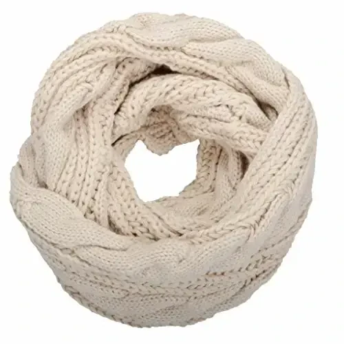 NEOSAN Womens Thick Ribbed Knit Winter Infinity Circle Loop Scarf - MODAZONE