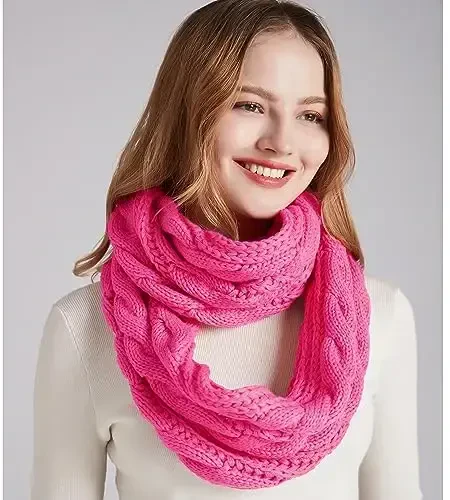 NEOSAN Womens Thick Ribbed Knit Winter Infinity Circle Loop Scarf - 4