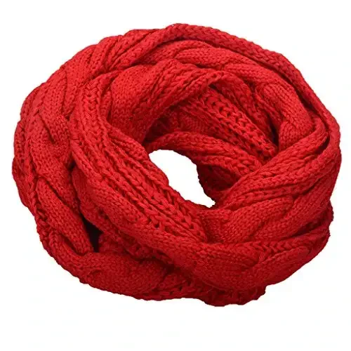 NEOSAN Womens Thick Ribbed Knit Winter Infinity Circle Loop Scarf - NEOSAN
