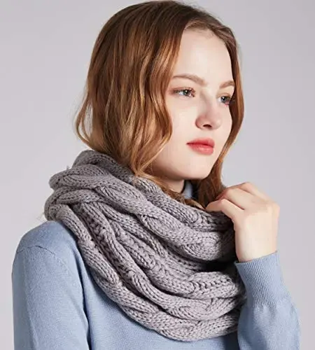 NEOSAN Womens Thick Ribbed Knit Winter Infinity Circle Loop Scarf - 6