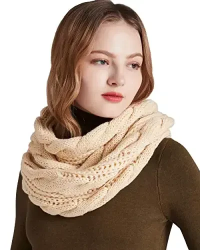 NEOSAN Womens Thick Ribbed Knit Winter Infinity Circle Loop Scarf - NEOSAN (1)