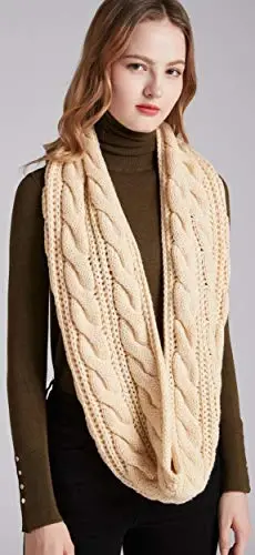 NEOSAN Womens Thick Ribbed Knit Winter Infinity Circle Loop Scarf - 13
