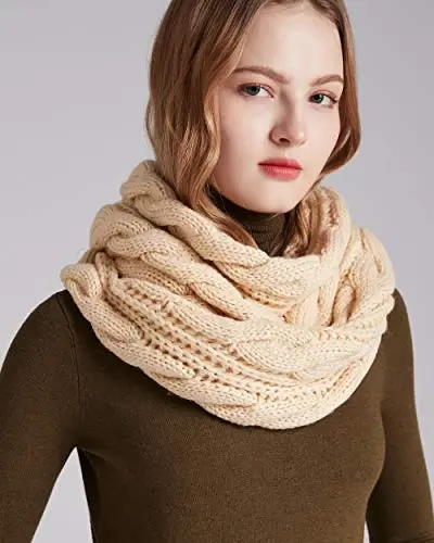 NEOSAN Womens Thick Ribbed Knit Winter Infinity Circle Loop Scarf - 10