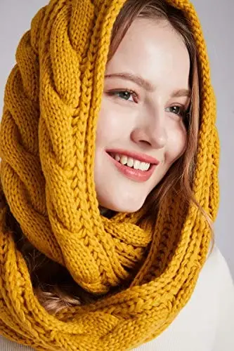 NEOSAN Womens Thick Ribbed Knit Winter Infinity Circle Loop Scarf - 6