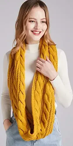 NEOSAN Womens Thick Ribbed Knit Winter Infinity Circle Loop Scarf - 5