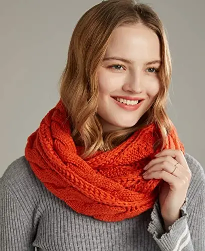 NEOSAN Womens Thick Ribbed Knit Winter Infinity Circle Loop Scarf - 6