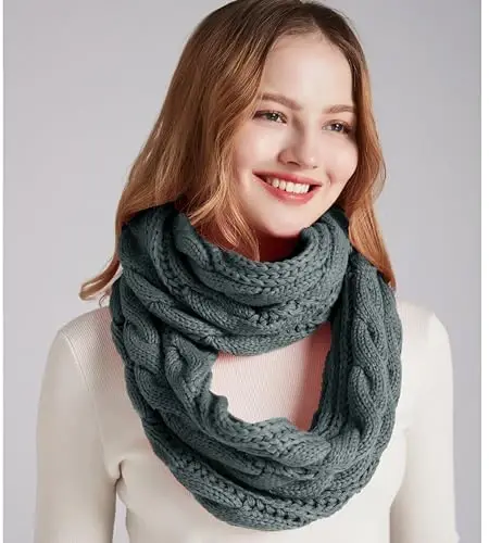 NEOSAN Womens Thick Ribbed Knit Winter Infinity Circle Loop Scarf - 5