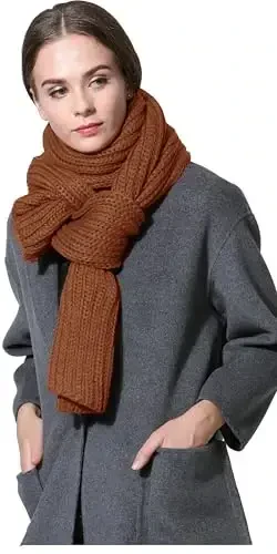 NEOSAN Women Men Winter Thick Cable Knit Wrap Chunky Warm Scarf - 2