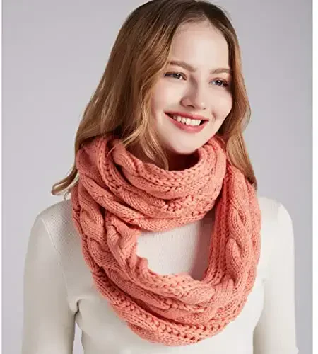 NEOSAN Womens Thick Ribbed Knit Winter Infinity Circle Loop Scarf - NEOSAN (1)