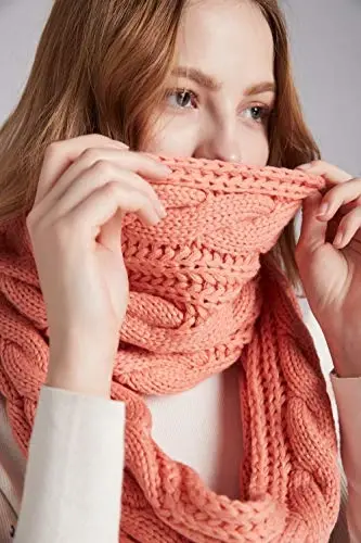 NEOSAN Womens Thick Ribbed Knit Winter Infinity Circle Loop Scarf - 7