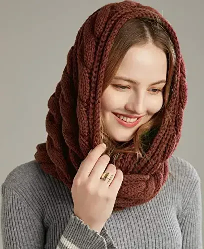 NEOSAN Womens Thick Ribbed Knit Winter Infinity Circle Loop Scarf - 6