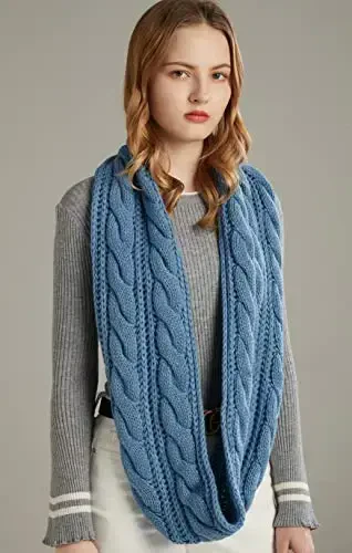 NEOSAN Womens Thick Ribbed Knit Winter Infinity Circle Loop Scarf - 3