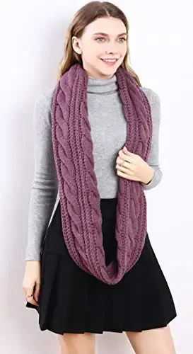 NEOSAN Womens Thick Ribbed Knit Winter Infinity Circle Loop Scarf - 5