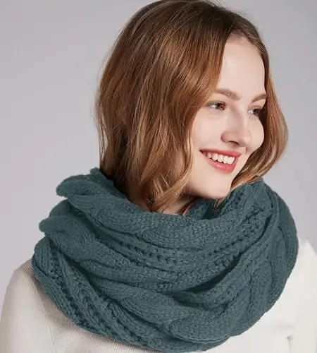 NEOSAN Womens Thick Ribbed Knit Winter Infinity Circle Loop Scarf - 4