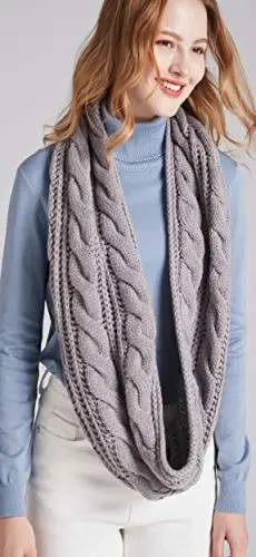 NEOSAN Womens Thick Ribbed Knit Winter Infinity Circle Loop Scarf - 7