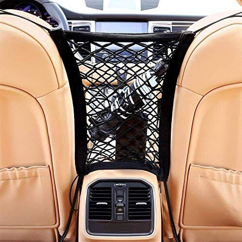 NEOUZA Car Mesh Organizer, Seat Back Net Bag, Barrier of Back seat Front Seat Pet Kids, Cargo Tissue Purse Holder, Driver Storage Netting Pouch SUV Minivan Pickup Truck Drive Safe (1-Layer) - 1