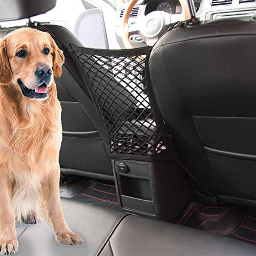 NEOUZA Car Mesh Organizer, Seat Back Net Bag, Barrier of Back seat Front Seat Pet Kids, Cargo Tissue Purse Holder, Driver Storage Netting Pouch SUV Minivan Pickup Truck Drive Safe (1-Layer) - 3