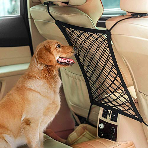 NEOUZA Car Mesh Organizer, Seat Back Net Bag, Barrier of Back seat Front Seat Pet Kids, Cargo Tissue Purse Holder, Driver Storage Netting Pouch SUV Minivan Pickup Truck Drive Safe (1-Layer) - 4