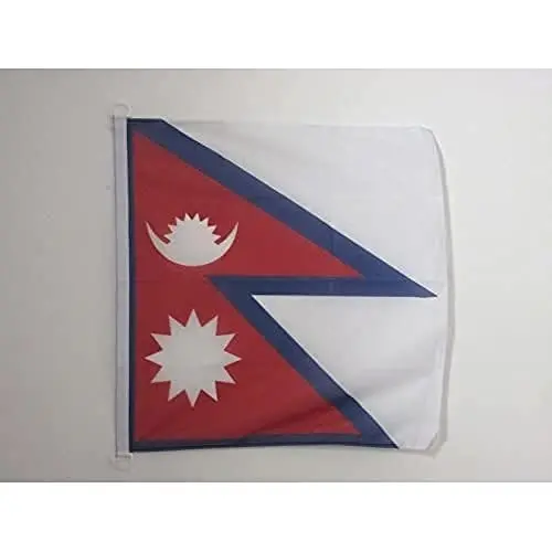 Nepal NAUTICAL Flag 18'' x 12'' - Nepalese flags 30 x 45 cm. - Banner 12x18 in for boat - AZ FLAG 
