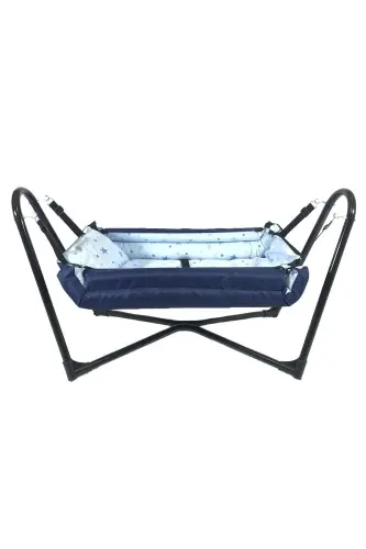 Neptun Metal Beshik Hamak To‘q ko‘k Paxta Mato-To‘q ko‘k - 3