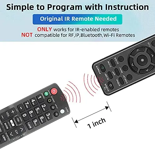 Neredeyse Tüm LG TV'ler İçin Evrensel Uzaktan Kumanda, LG TV Kumandası | LG LCD LED HD 3D Akıllı TV'ler İçin, Öğrenme Özelliği - 6