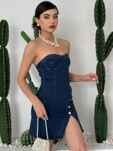 Nerg Button Detailed Dress - 3