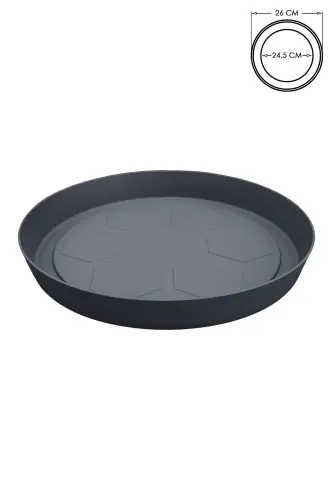 Nergis No0 Ve No1 Saksı Tabağı 26cm Tabak Yalı Vaha No6 Serinova Plastik Nergiz Saksısı Altlığı - 26cm Gri 