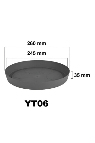 Nergiz Saksı Tabağı 3 Adet Yt06-Koyu Antrasit - KITAYGROUP (1)