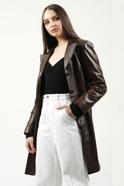 Neri Genuine Leather Women's Coat - 8