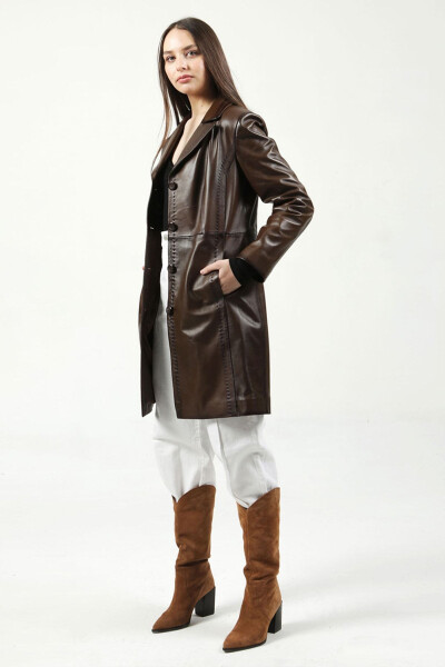 Neri Genuine Leather Women's Coat - 11