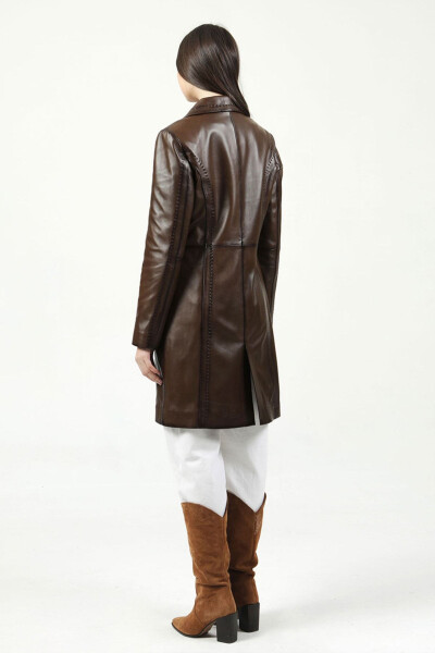 Neri Genuine Leather Women's Coat - 13