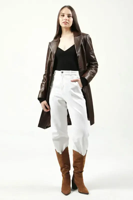 Neri Genuine Leather Women's Coat - 5