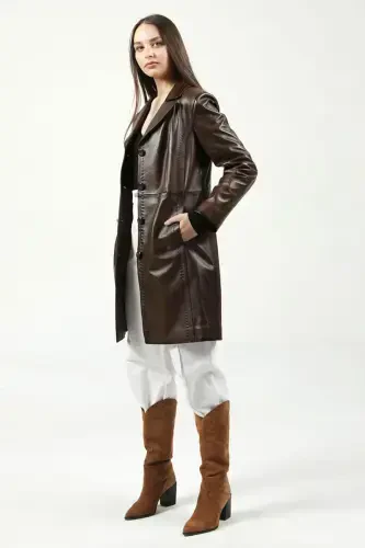 Neri Genuine Leather Women's Coat - 7