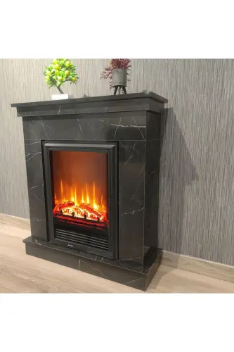 Nero Small Black Marble Pattern Fireplace 2015 - DLC GROUP (1)