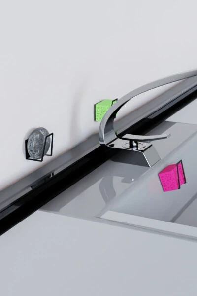 Нержавеющая сталь кухонный держатель для губки, держатель для мочалки, мыльница 3 шт. Mt40s - 6