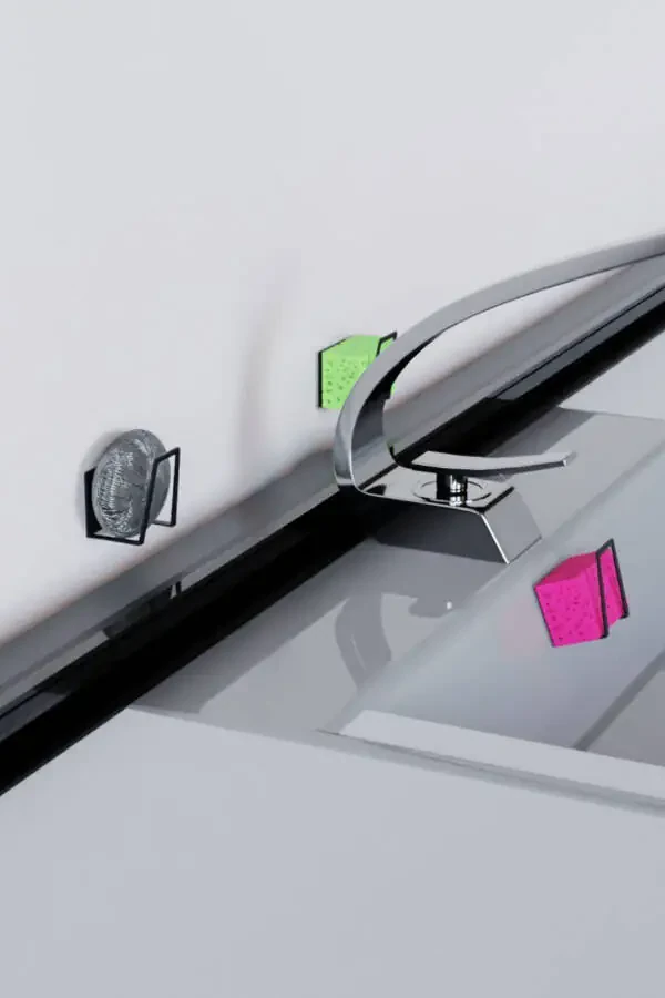 Нержавеющая сталь кухонный держатель для губки, держатель для мочалки, мыльница 3 шт. Mt40s - 6