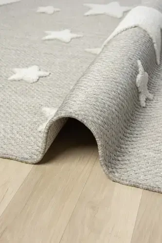 Нескользящий Моющийся Тканый Ковер Серый Звездочный Ковер Для Детской Комнаты Для Детей Непромокаемый AYAZ 14 - 5