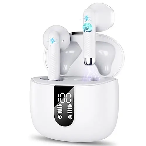 Wireless Earbud Bluetooth 5.3 Headphones with Clear Sound, 40H Playtime, Sport Earbud Touch Control with LED Digital Display, IP7 Waterproof Bluetooth Earphones Built-in Mic for Android iOS Workout - 1