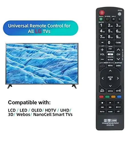 Nettech Yangi LG AKB72915239 Universal Remote Control barcha LG brendi TV, Smart TV uchun - 1 yil kafolat (LG-23+AL) - 3