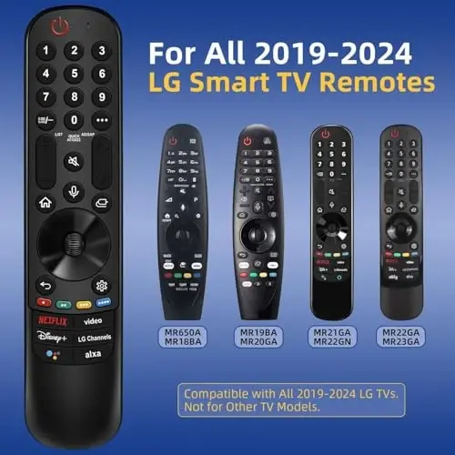 Replacement for LG TV Remote, for All 2019-2024 LG Remote Control for Smart TVs, for Magic MR20/21/22/23/24GA with Voice and Pointer Function. 1-Year Warranty. - 2