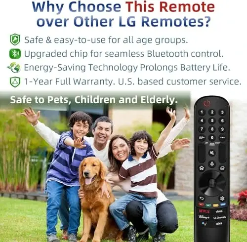 Replacement for LG TV Remote, for All 2019-2024 LG Remote Control for Smart TVs, for Magic MR20/21/22/23/24GA with Voice and Pointer Function. 1-Year Warranty. - 3