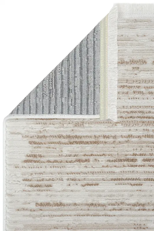 Nevada 2501 Cream Mink Carpet Modern Striped Soft Machine Carpet Easy to Clean Bedroom Carpet-Mink 8 - 3