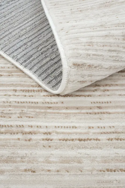 Nevada 2501 Cream Mink Carpet Modern Striped Soft Machine Carpet Easy to Clean Bedroom Carpet-Mink 8 - 8