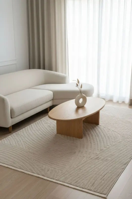 Nevada 2502 Cream Beige Modern Embossed Soft Easy-to-Clean Plain Color Living Room Carpet-Cream 4 - COOL HALI